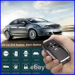 12V Car Keyless Entry System Engine Start Alarm System Remote One-button Start