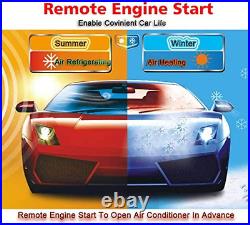 Car Alarm System with Remote Start Kit Push to Engine Start Stop Button Set