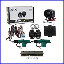 Crimestopper SP-102 1-Way Car Alarm System with 2 Remotes & Keyless Entry + U