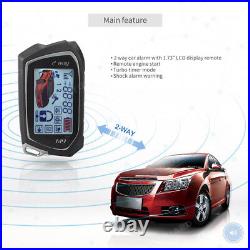 EASYGUARD 2 Way Car Alarm System LCD Pager Display auto Start push engine stop