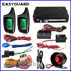 EASYGUARD 2 way car alarm with remote start system LCD pager display shock alarm