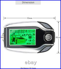EC204 2 Way Car Alarm System with PKE Passive Keyless Entry, Rechargeable LCD Pa