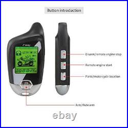 EM211 2 Way Motorcycle Alarm System with Remote Start Starter Shock Sensor