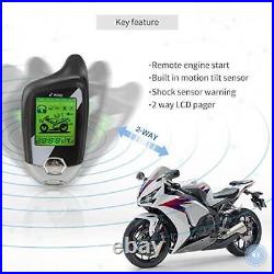 EM211 2 Way Motorcycle Alarm System with Remote Start Starter Shock Sensor