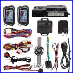 LCD Display With Induction Module Remote Start Push Start Button 2 Way Car Alarm