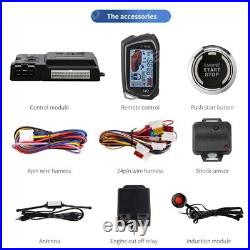 LCD Display With Induction Module Remote Start Push Start Button 2 Way Car Alarm