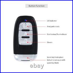 Security PKE car alarm system passive keyless entry remote start push button 12v