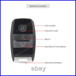 Stylish Red push button PKE car alarm system remote engine start security alarm