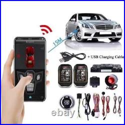 Universal 2 Way Car Alarm System Bluetooth App Remote Engine Start Keyless Entry