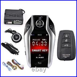 Universal LCD Screen Smart Remote Key Car Start Stop Engine Alarm System PKE K