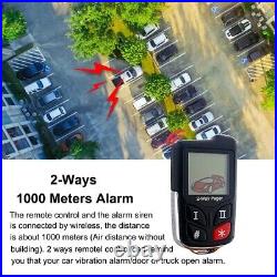 Universal Wireless Siren Immobilizer Two-way Car Alarm System LCD Display